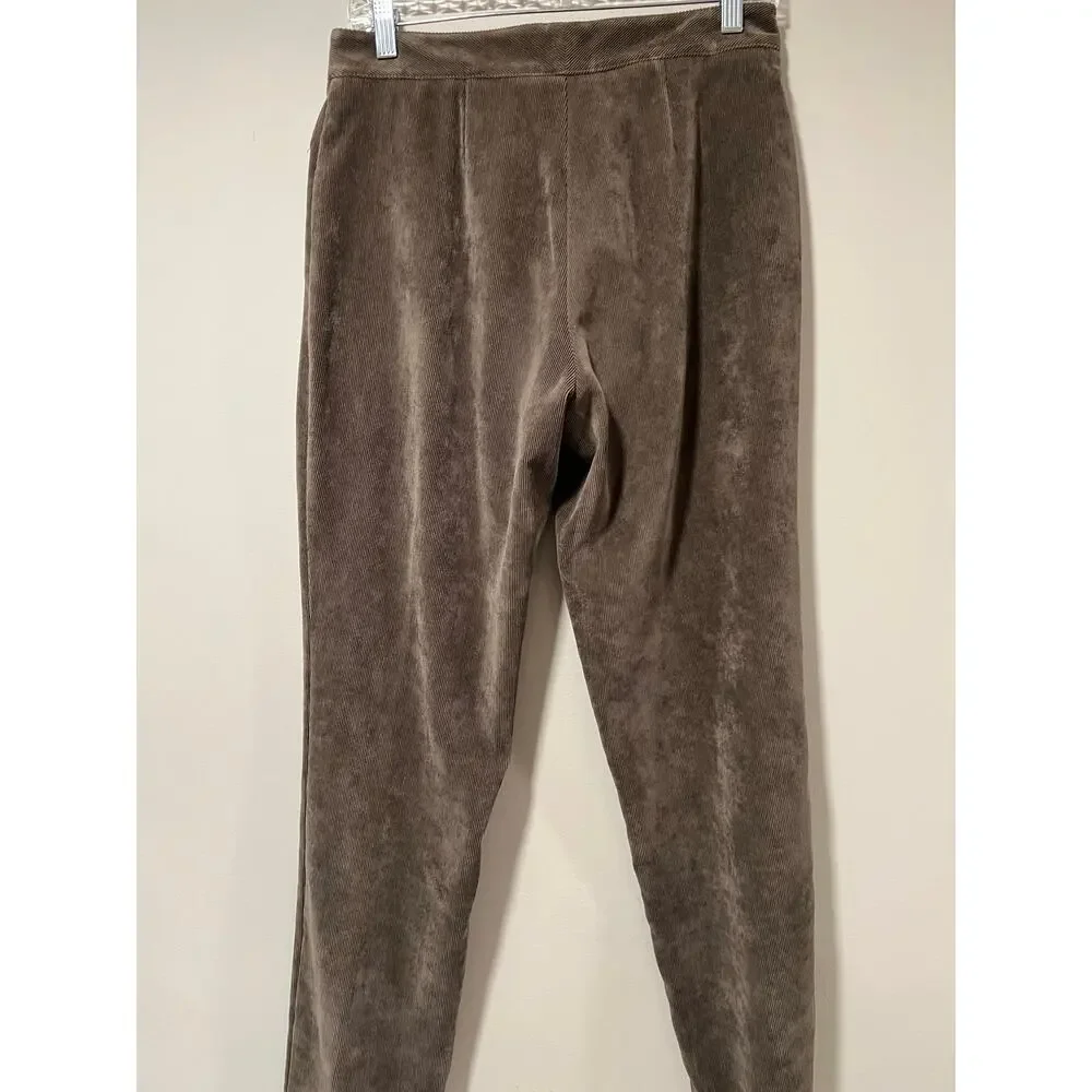 Robert Kitchen Velour Mini Corduroy Pants w Stretch Straight Fit Size 6 JL
